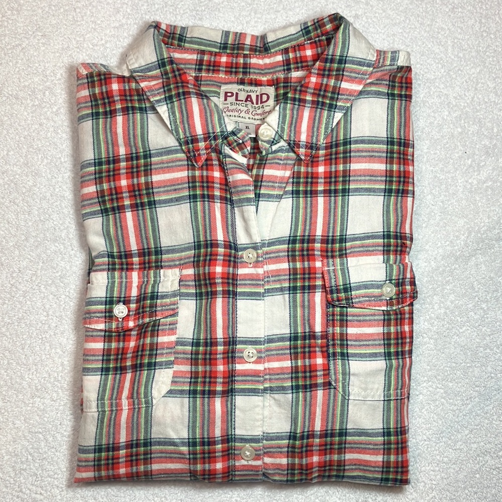 Old Navy plaid flannel button down